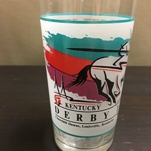 Kentucky Derby Glass with Multicolor Design